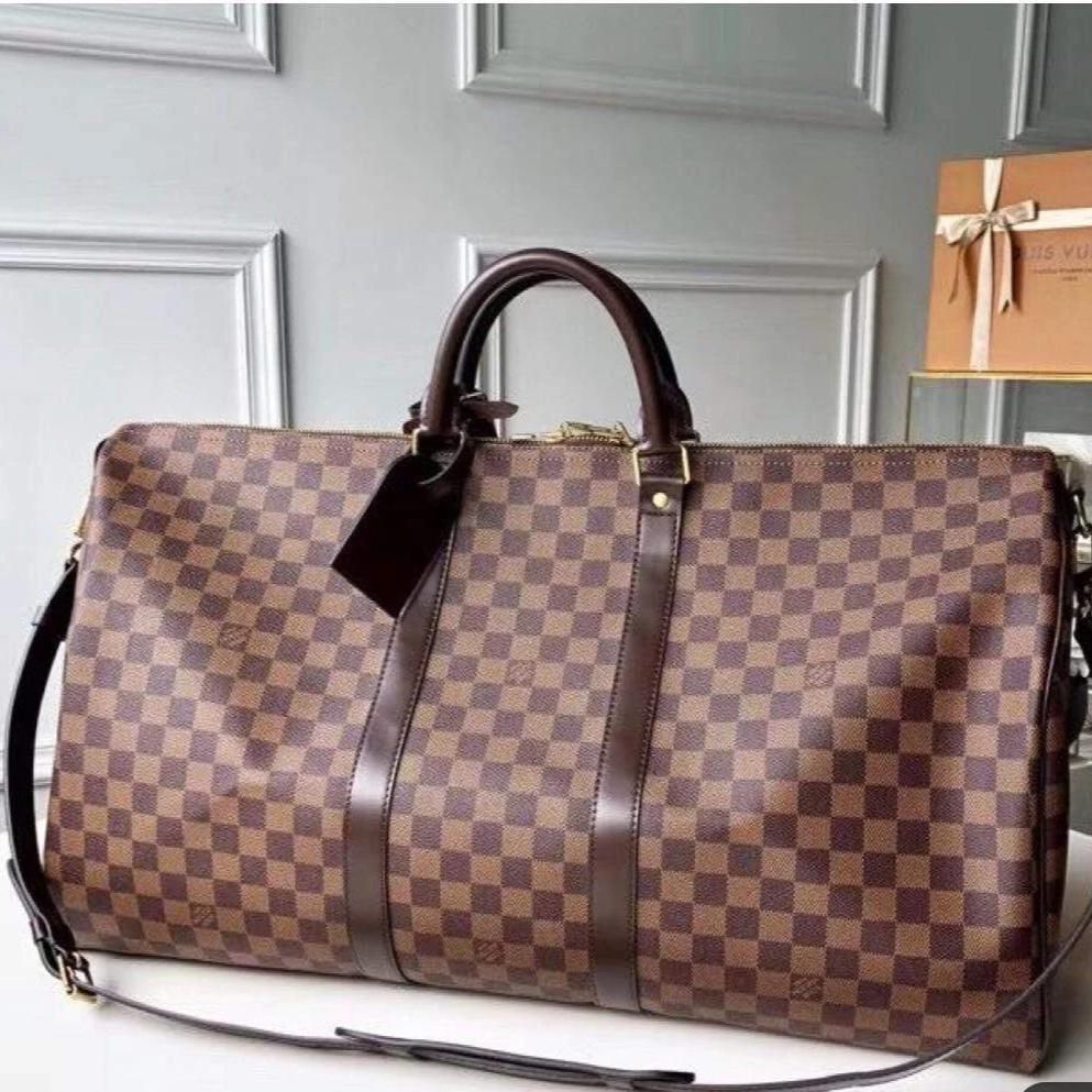 Louis Vuitton Coffee Grid Duffle Bag