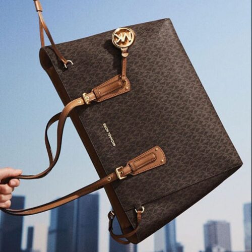 Michael Kors Voyager Coffee Signature Tote Bag