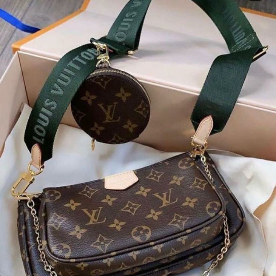 Louis Vuitton Mono Green Belt Multi Pochette Bag (With Box)