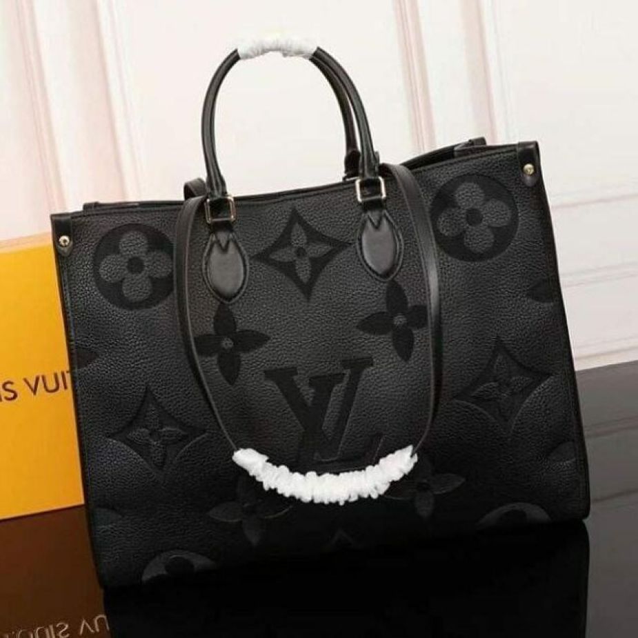Louis Vuitton Black Embossed On The Go Tote Bag