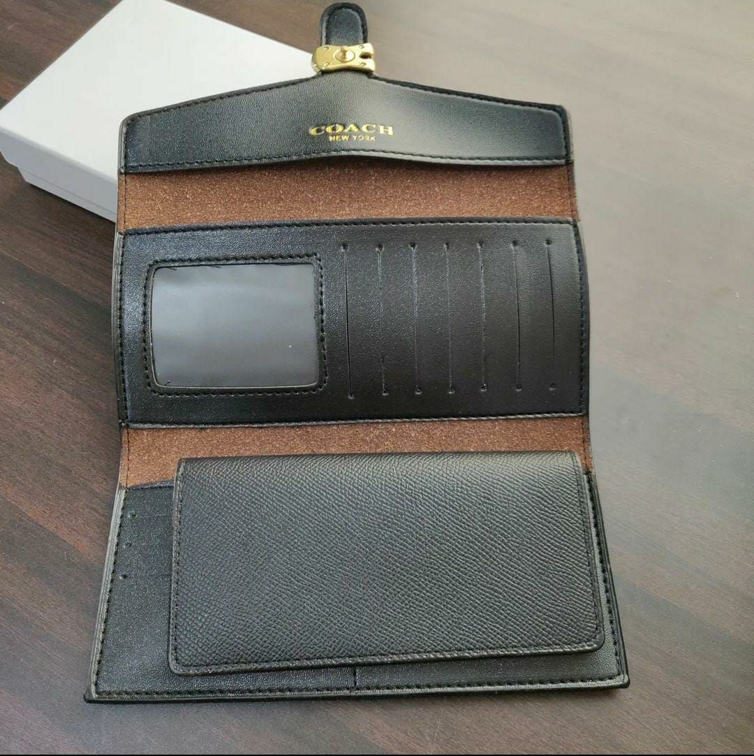 Coach Tabby Black Three Fold Wallet