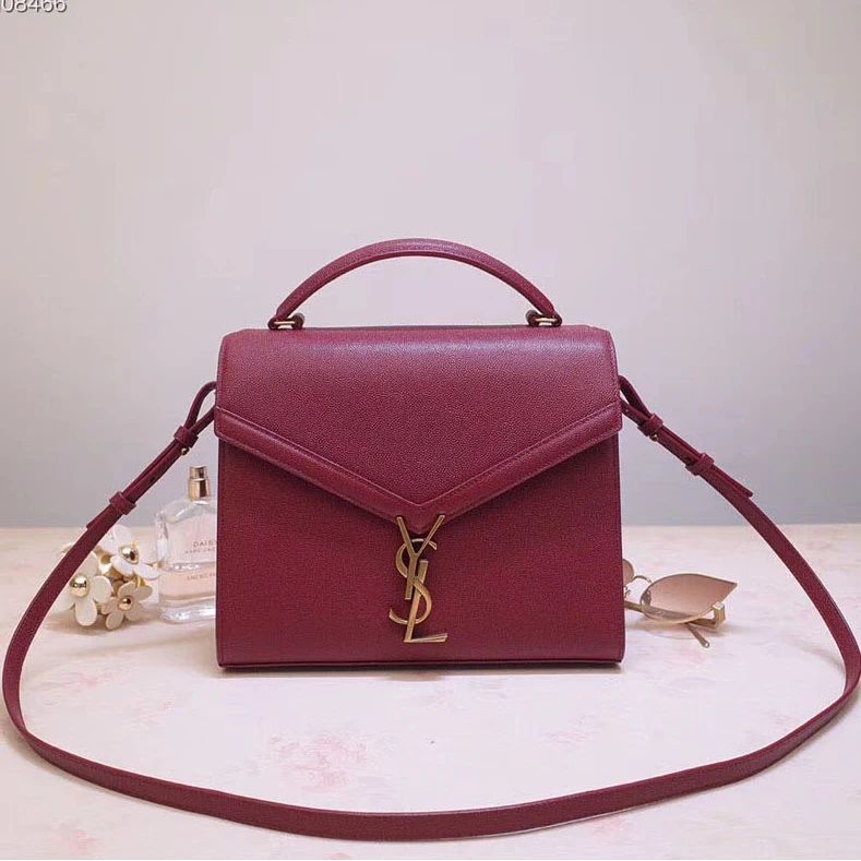 WhatsApp Image 2022-04-07 at 1.53.37 AM (1) Ysl Cassandra Top Handle Small Maroon Hand Bag (With Box)