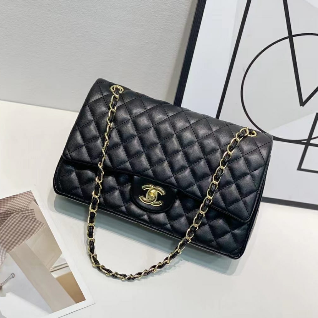 Chanel Jumbo Black Colour Sling Bag (With Box)