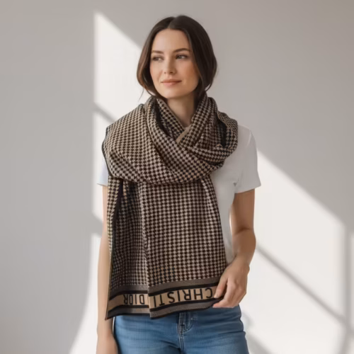 Dior Black Brown Bobby Woolen Stole