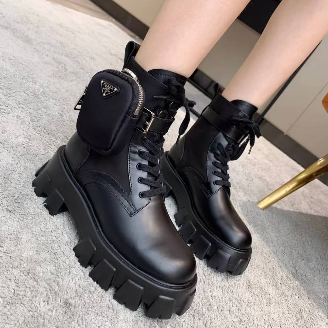 Prada Monilith Lace Up Boot
