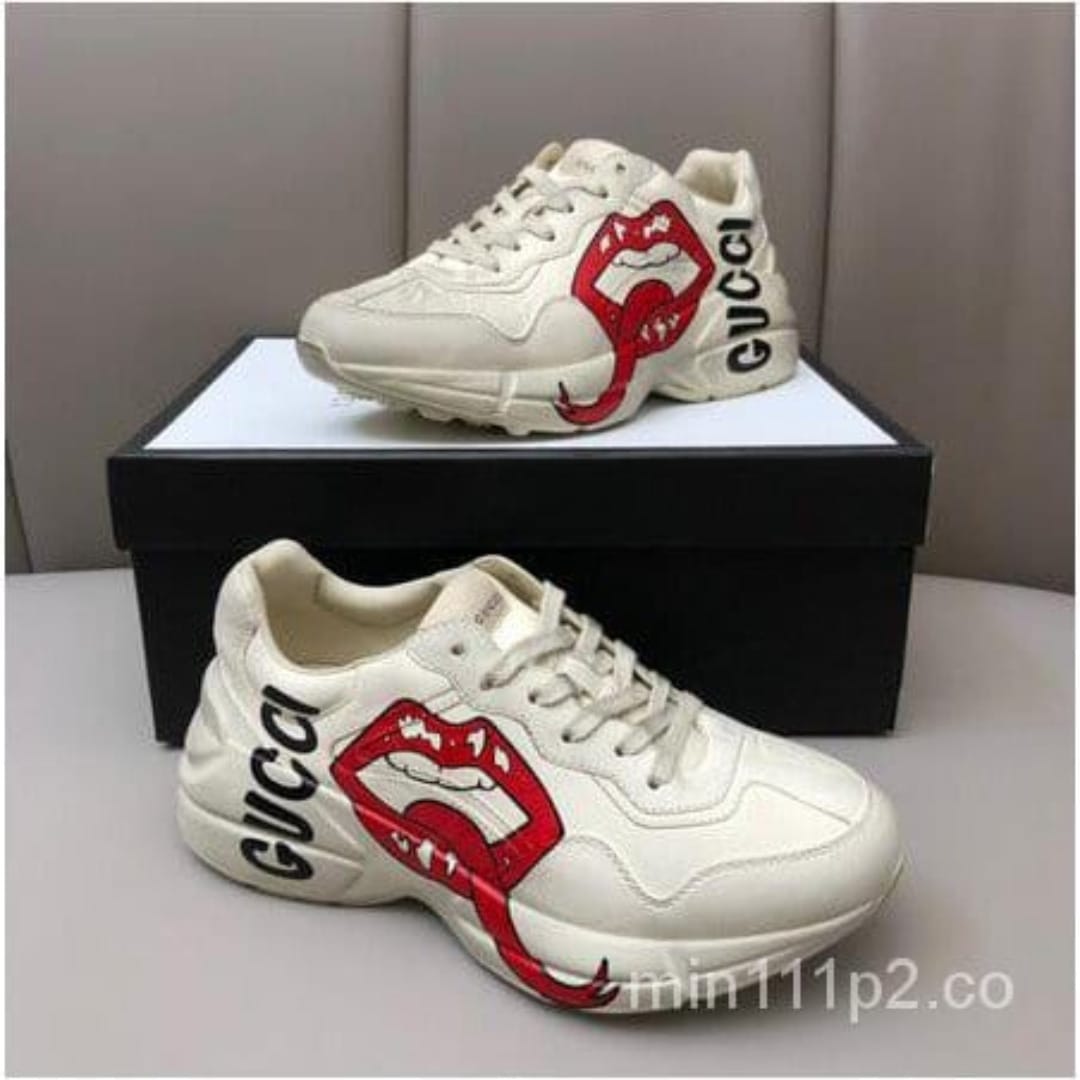 Gucci Rhython Kiss Premium Quality White Color Men’s Casual Shoes