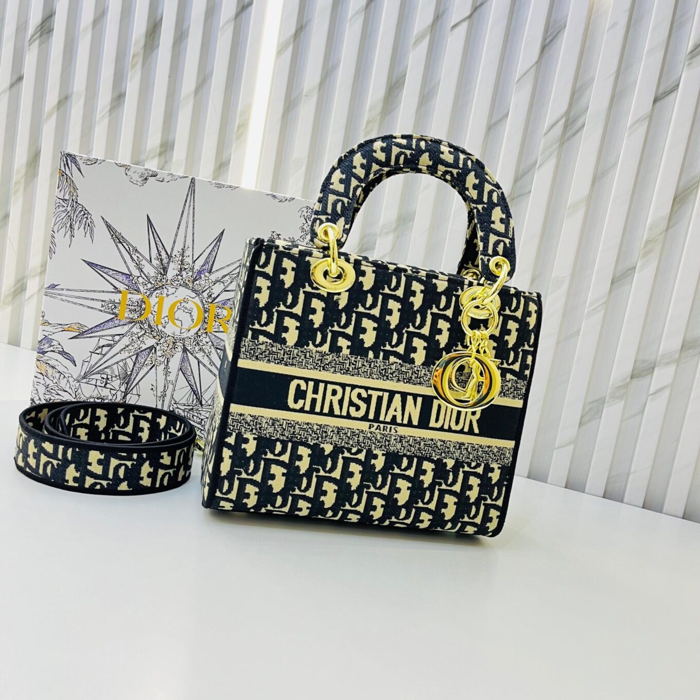 IMG-20240626-WA0071 Christian Dior D-Lite Black Lady Dior Handbag (With Box)