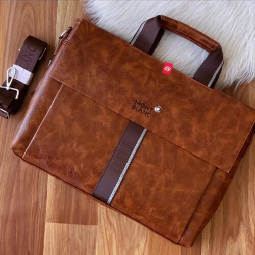 Mont Blanc Brown Laptop Bag