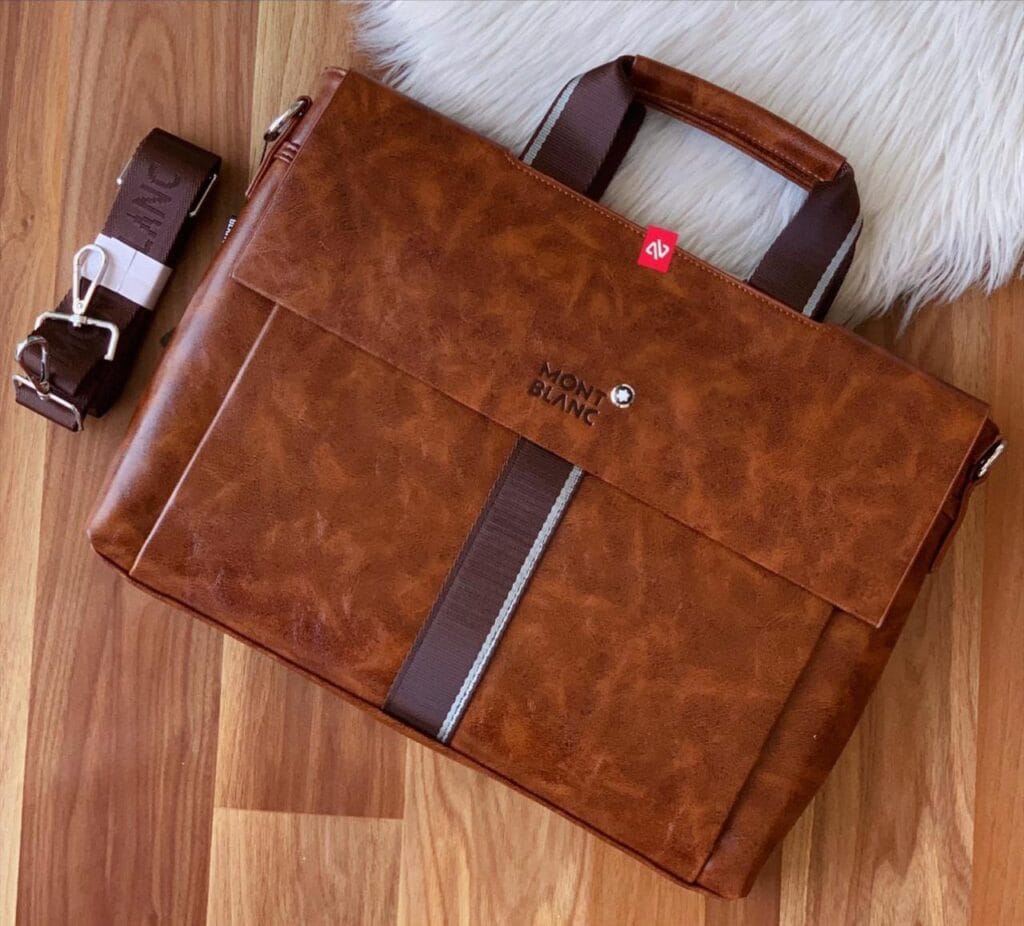Mont Blanc Brown Laptop Bag