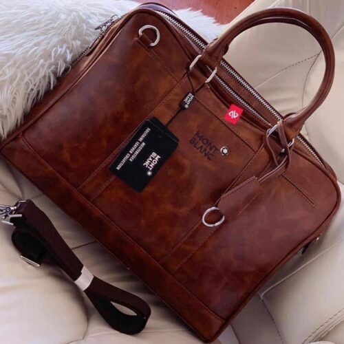 Mont Blanc Brown Laptop Bag
