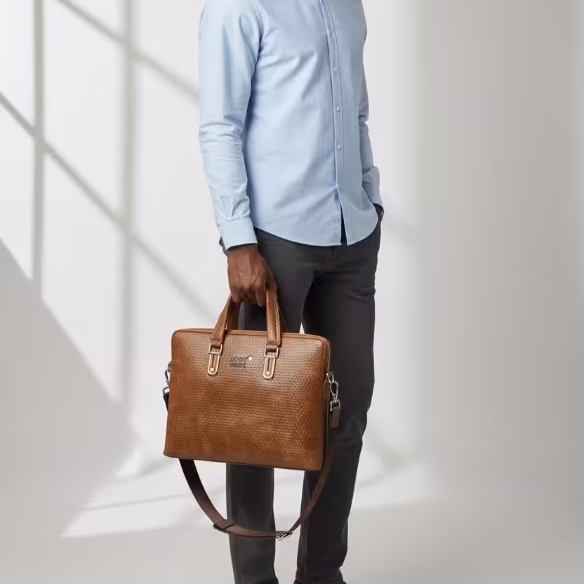 Mont Blanc Brown Laptop Bag