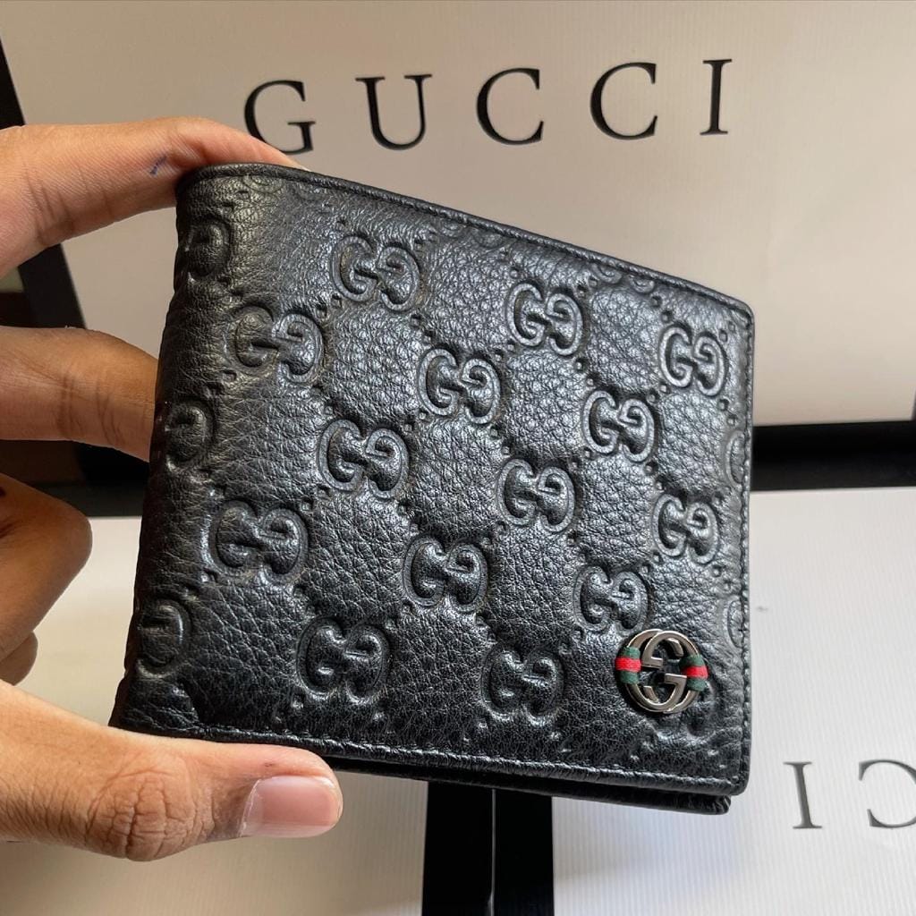 Gucci Reverse GG Embossed Black Leather Men’s Wallet