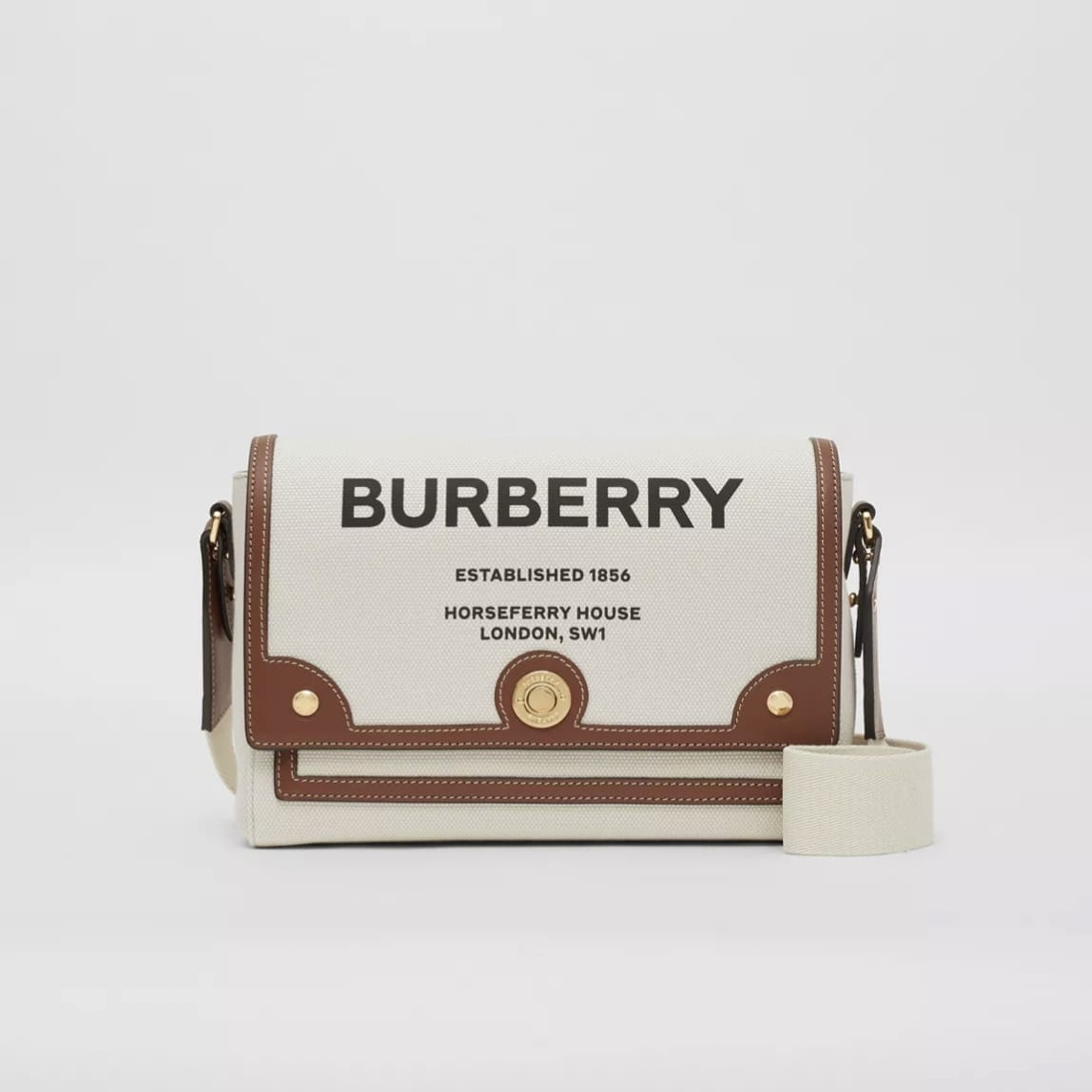 Burberry Vintage Horseferry Canvas Crossbody Sling Bag (With Box)