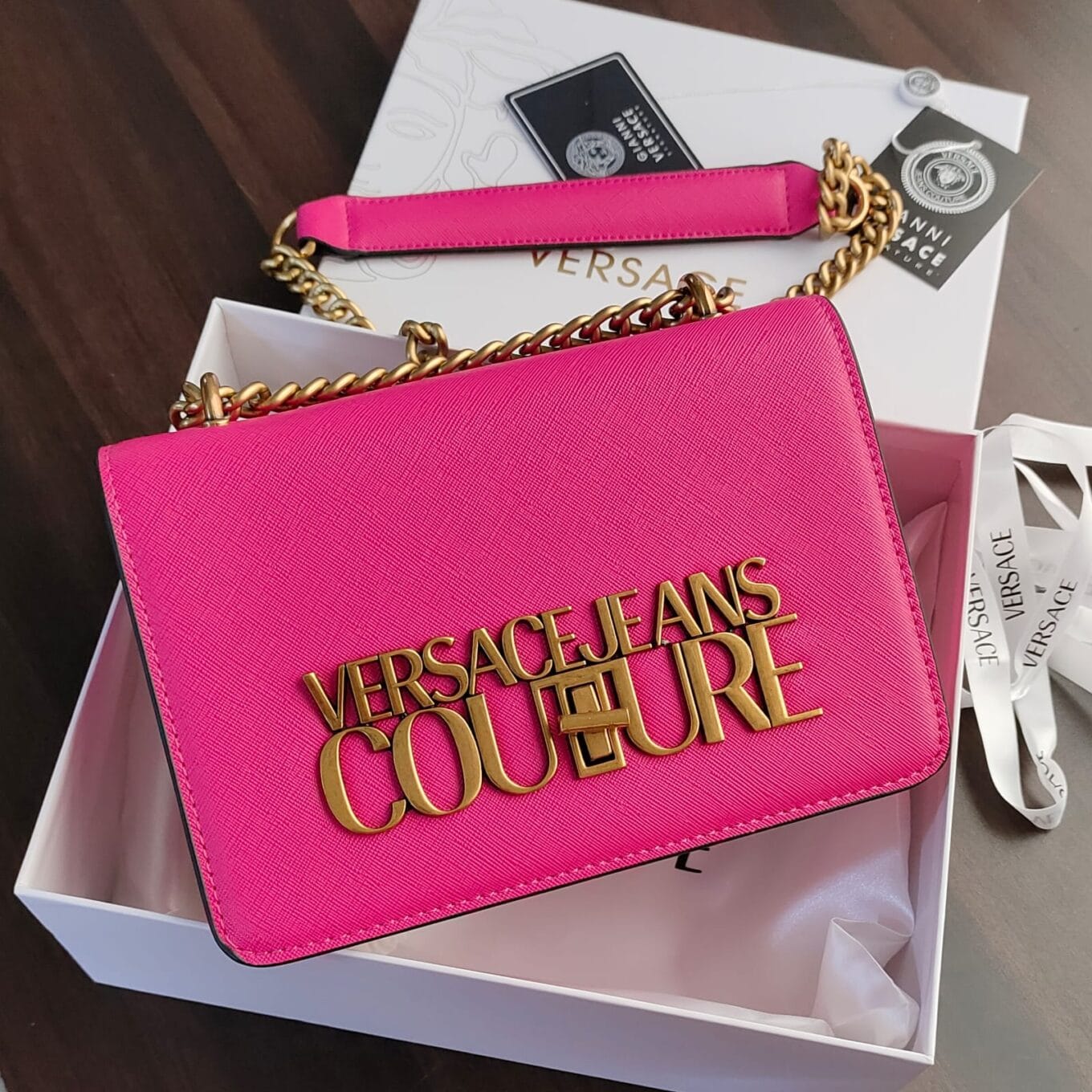 Versace Jeans Couture Dark Pink Sling Bag(With Box)