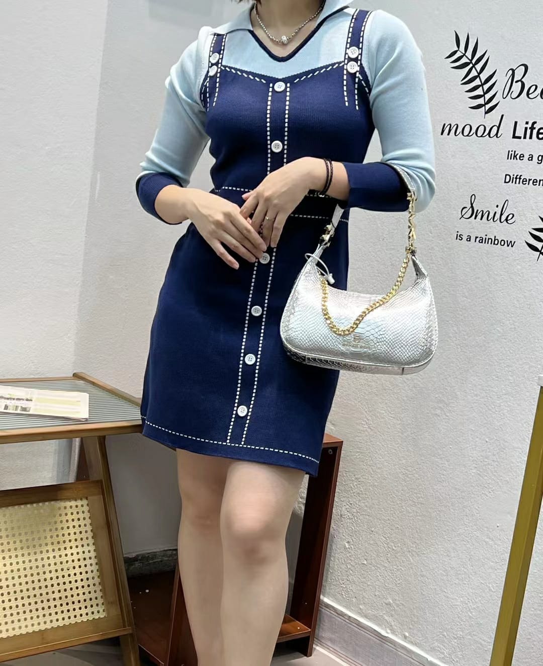 Michael kors Piper Metallic Silver Shoulder Bag (With Box)