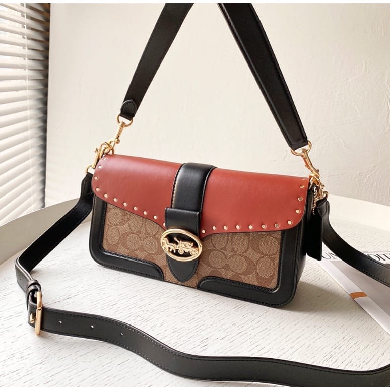 WhatsApp Image 2022-12-22 at 7.41.50 PM Coach Georgie Apricot Tan Shoulder Bag (With Box)