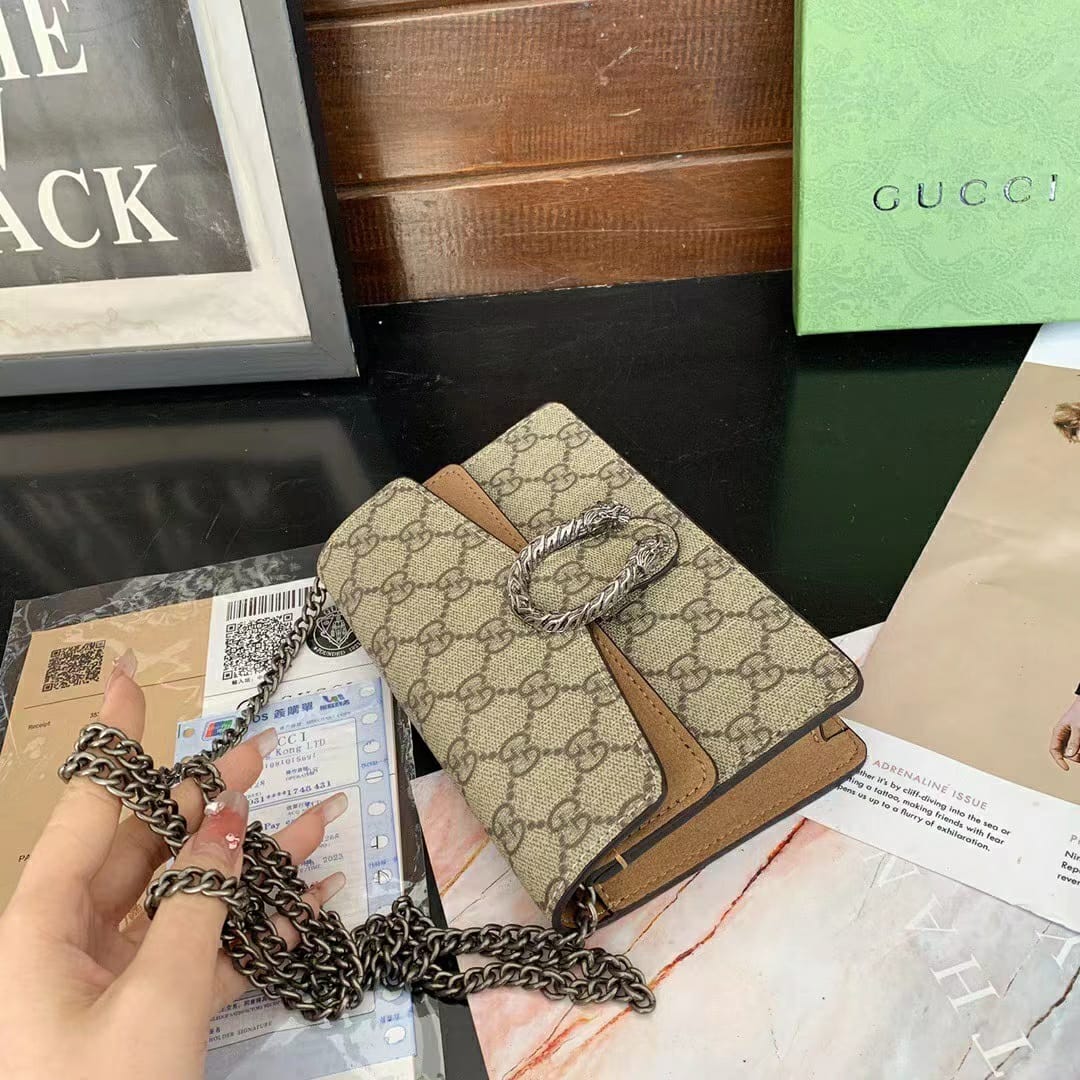 Gucci Dionysus Khaki Mini Sling Bag (With Box)
