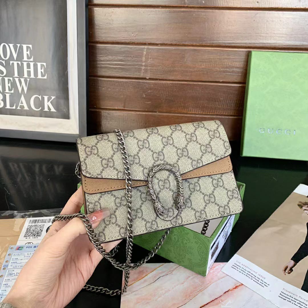 Gucci Dionysus Khaki Mini Sling Bag (With Box)