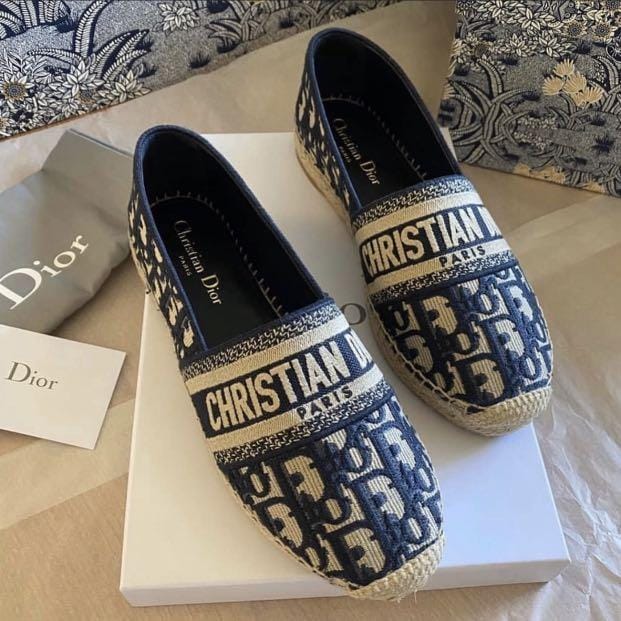 WhatsApp Image 2023-01-11 at 5.51.33 PM (1) Dior Granville Espadrille Black Letter Flat Shoe