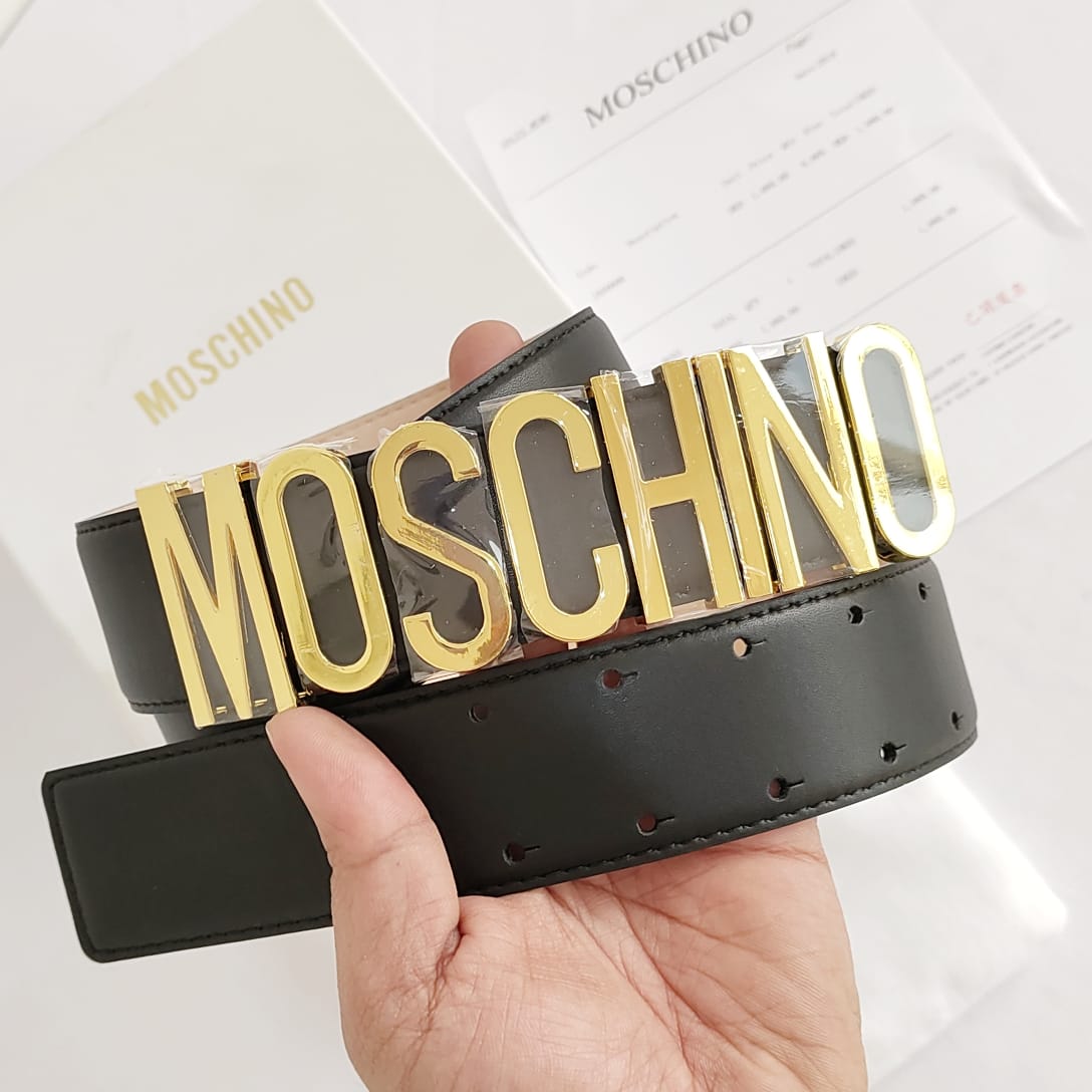 Moschino Black double hole belt