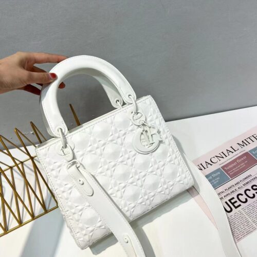 IMG-20230303-WA0002 Lady Dior White Cannage Diamond Motif Handbag (With Box)