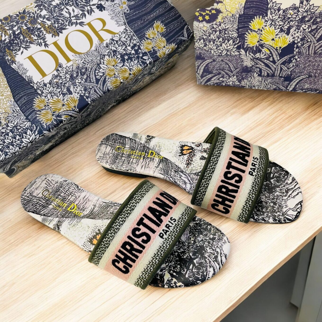 Christian Dior Leaf Jungle Dway Slide