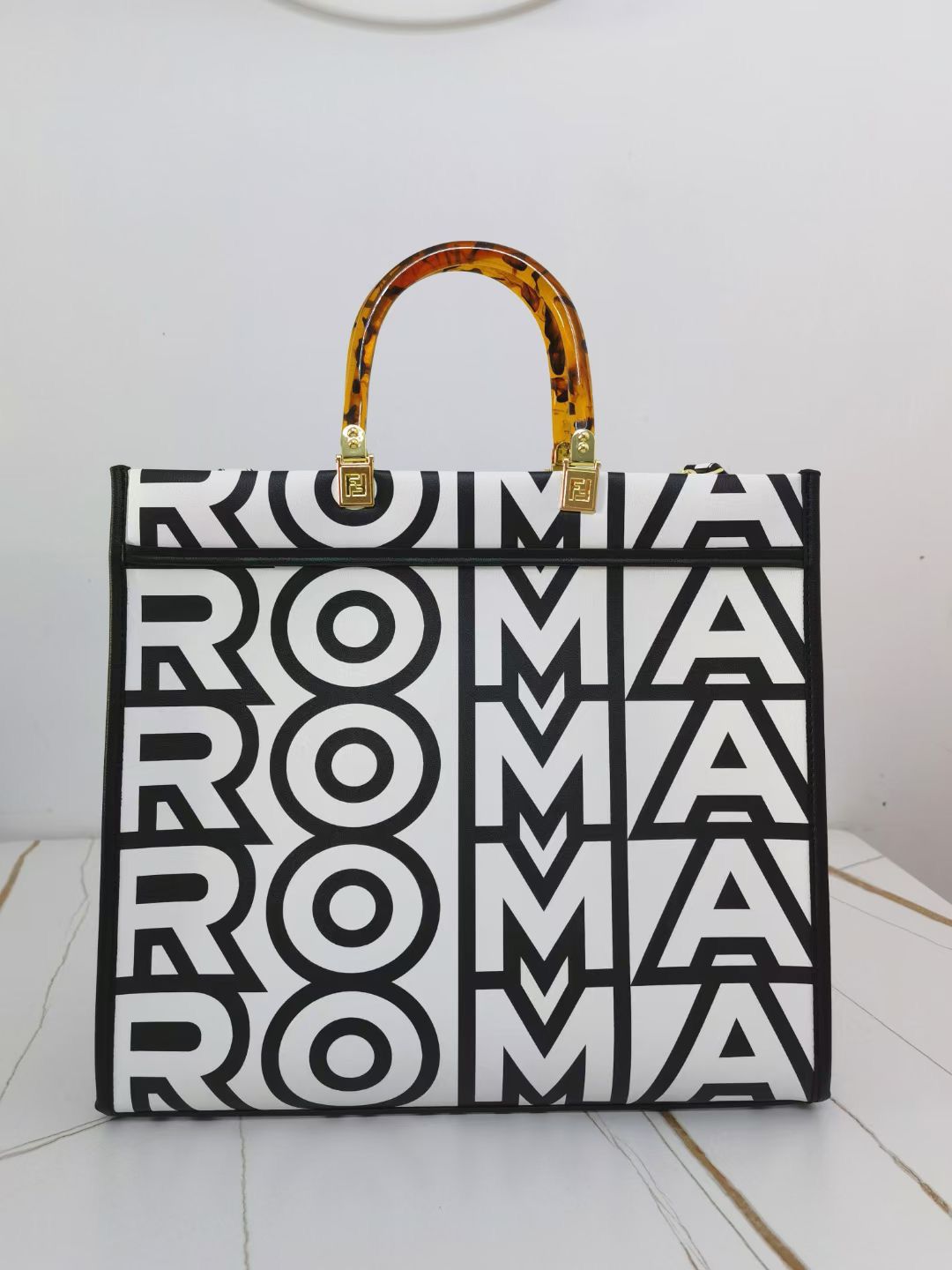 WhatsApp Image 2023-03-09 at 16.07.46 (1) Fendi Roma Sunshine White Monogram Tote