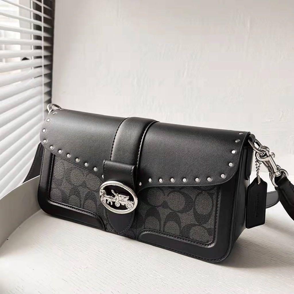 Coach Georgie Black Shoulder Bag (With Box)