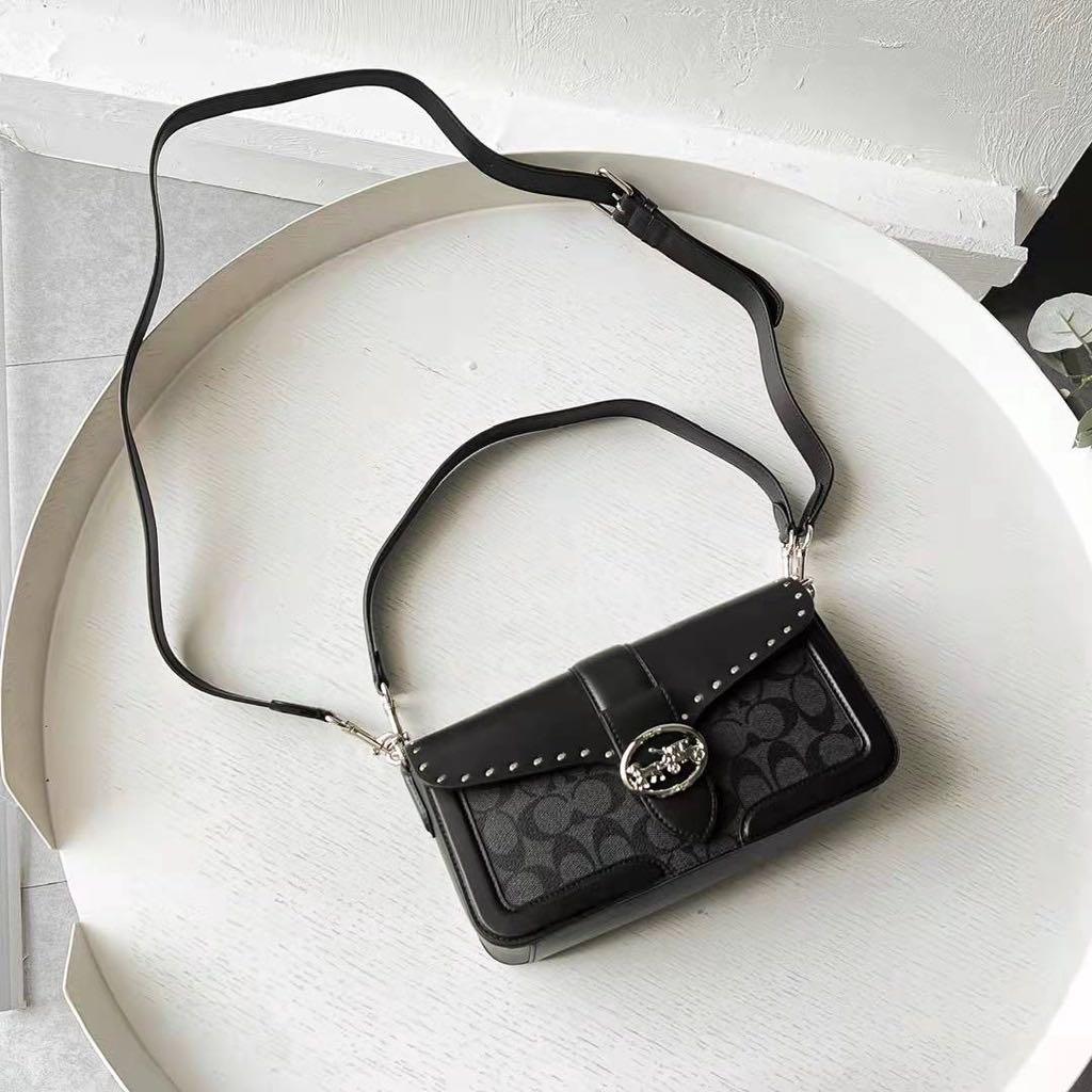Coach Georgie Black Shoulder Bag (With Box)