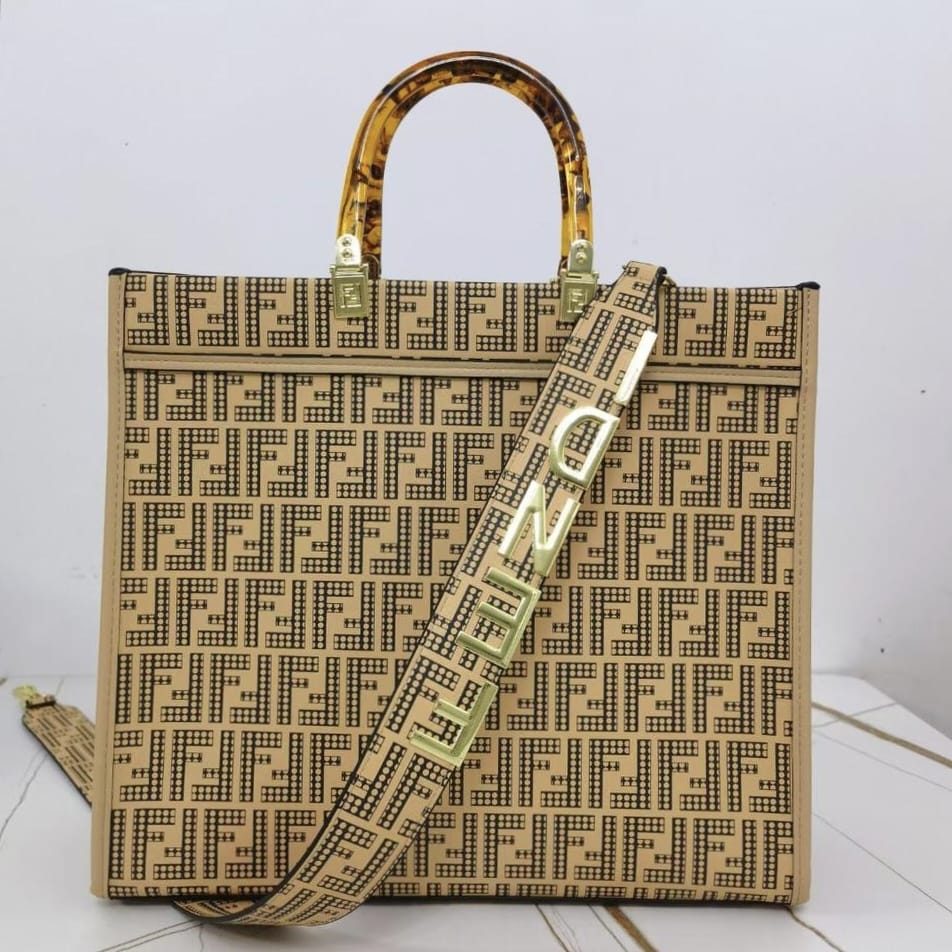 WhatsApp Image 2023-04-10 at 20.24.03 Fendi Roma Sunshine Apricot FF Glazed Tote Bag