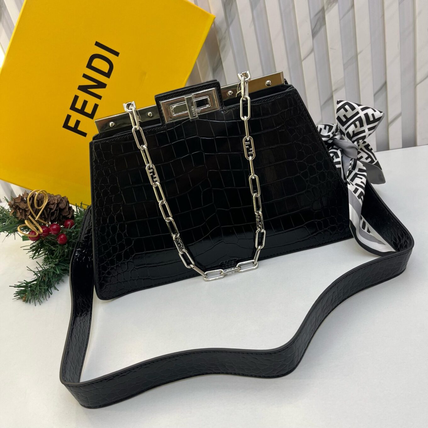 WhatsApp Image 2025-04-23 at 17.05.16_5b07ba38 Fendi Pekaboo Croco Cut Black Shoulder Bag (With Box)
