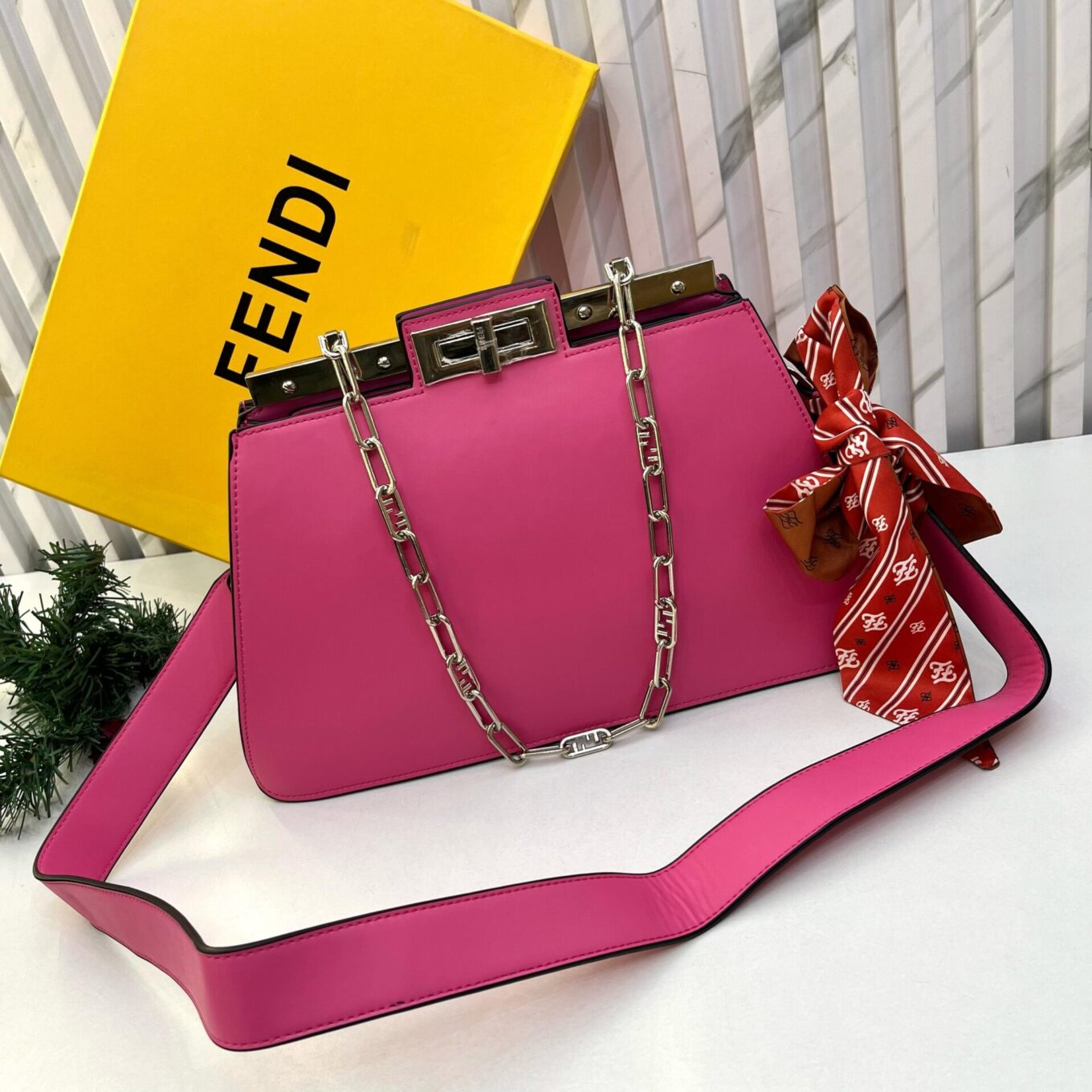 WhatsApp Image 2025-04-23 at 17.05.16_edbfe1f2 Fendi Pekaboo Cut Pink Shoulder Bag (With Box)