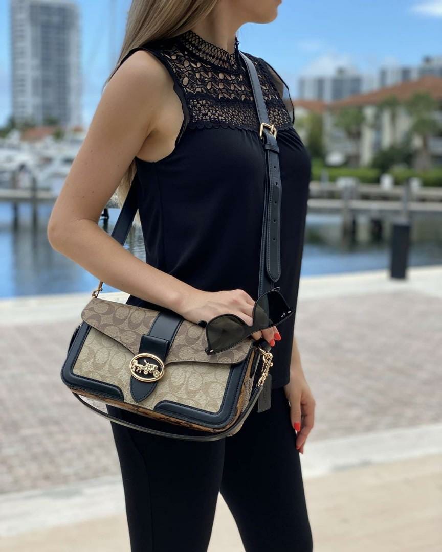 Coach Georgie Apricot Shoulder Bag (With Box)