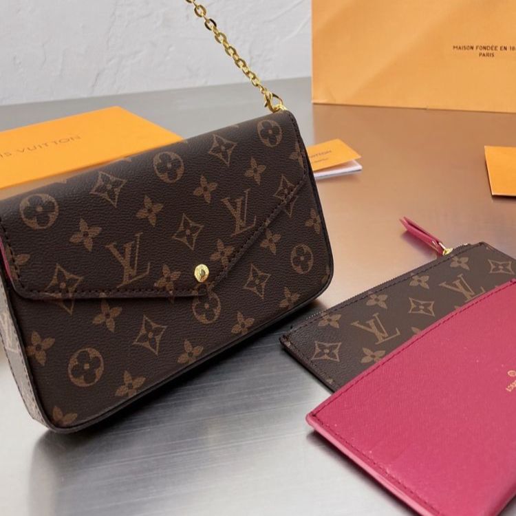 WhatsApp Image 2023-06-15 at 13.15.49 Louis Vuitton Félicie Pochette Coffee Sling Bag (With Box)