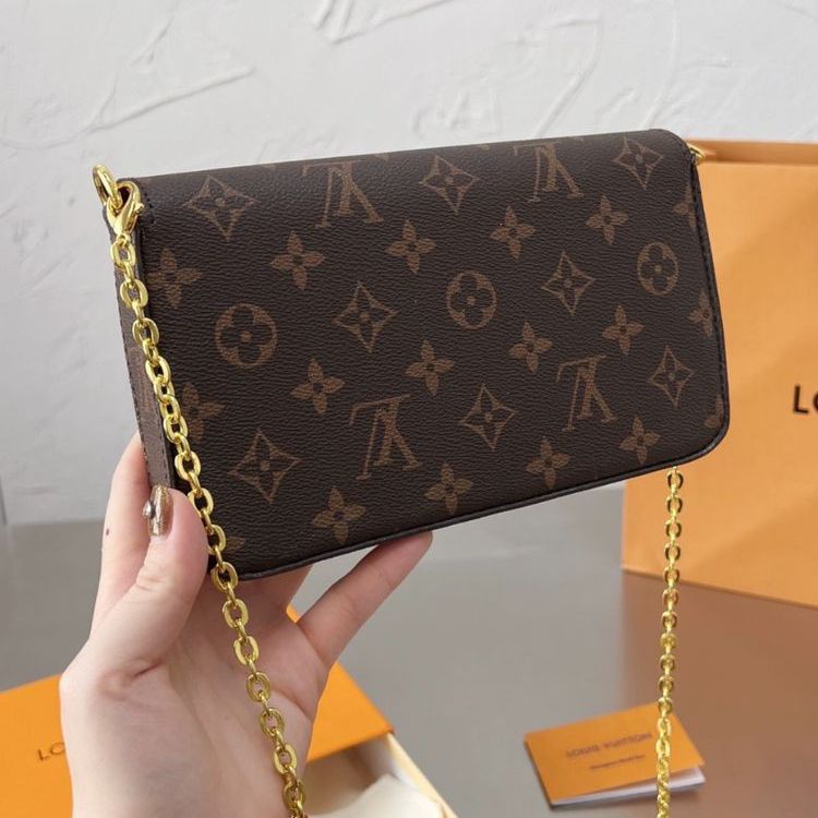 WhatsApp Image 2023-06-15 at 13.16.07 Louis Vuitton Félicie Pochette Coffee Sling Bag (With Box)