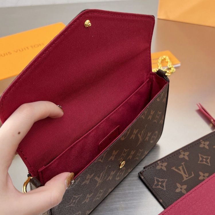 WhatsApp Image 2023-06-15 at 13.16.20 Louis Vuitton Félicie Pochette Coffee Sling Bag (With Box)