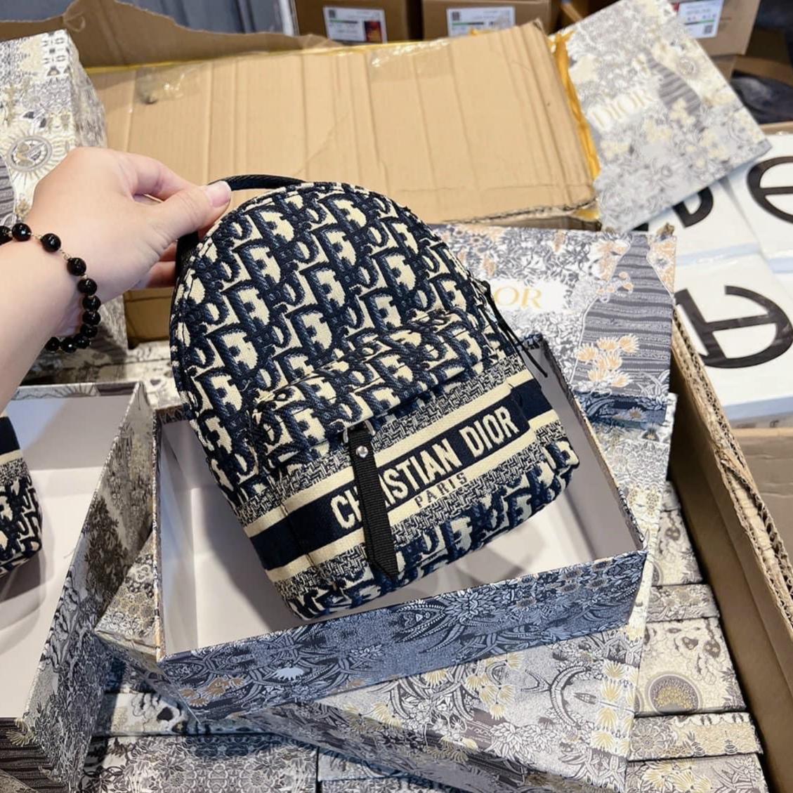 Dior Signature Blue Color Mini Backpack