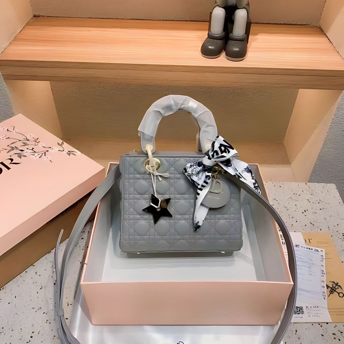 WhatsApp Image 2023-06-21 at 21.58.54 Lady Dior Mini Patent Premium Sky Blue Hand Bag (With Box)