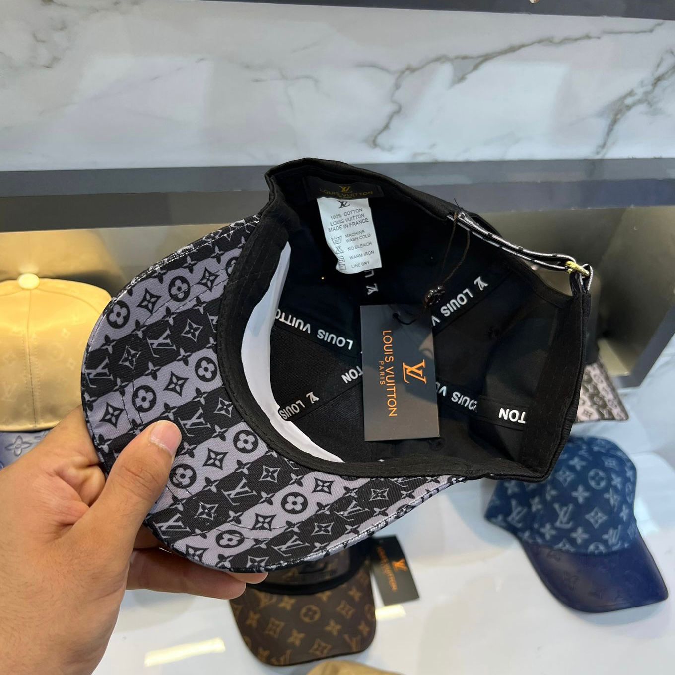 Louis Vuitton Black Mono Baseball Cap