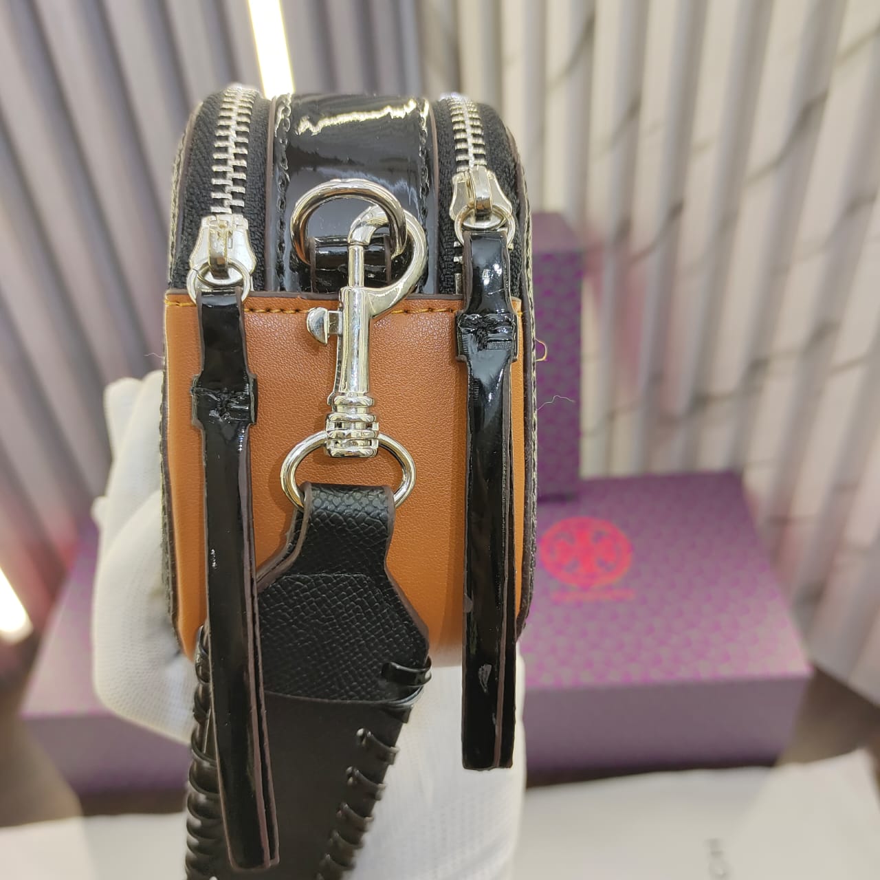 Tory Burch Mini Jute Blend Camera Bag (With Double box packaging)