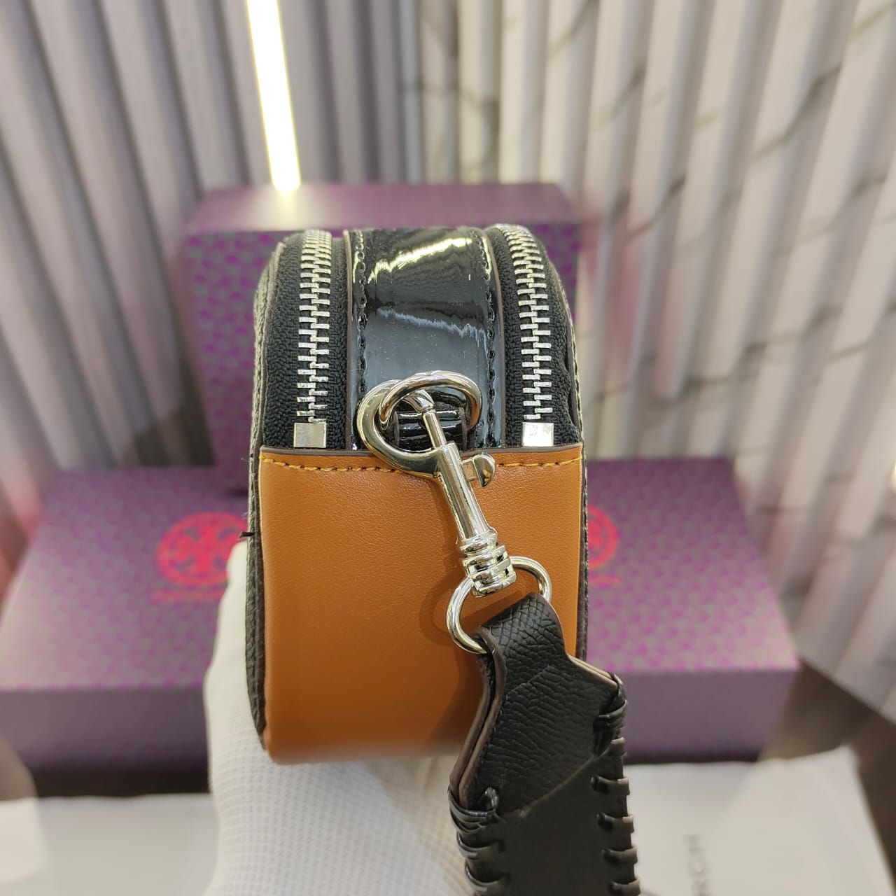 Tory Burch Mini Jute Blend Camera Bag (With Double box packaging)