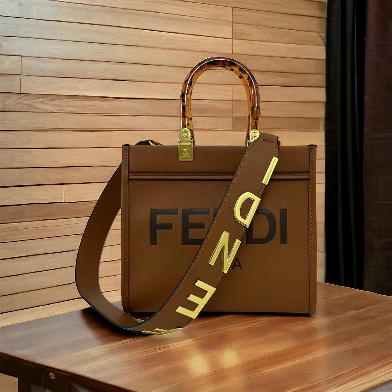 WhatsApp Image 2023-12-20 at 11.20.44_0e305196 Fendi Roma Sunshine Small Brown Tote Bag