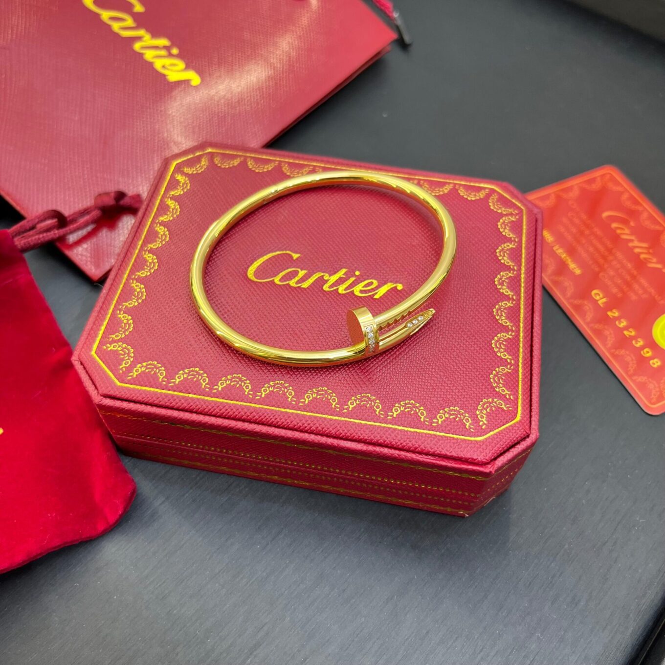 Cartier Gold Color Nail Bangle Braclet