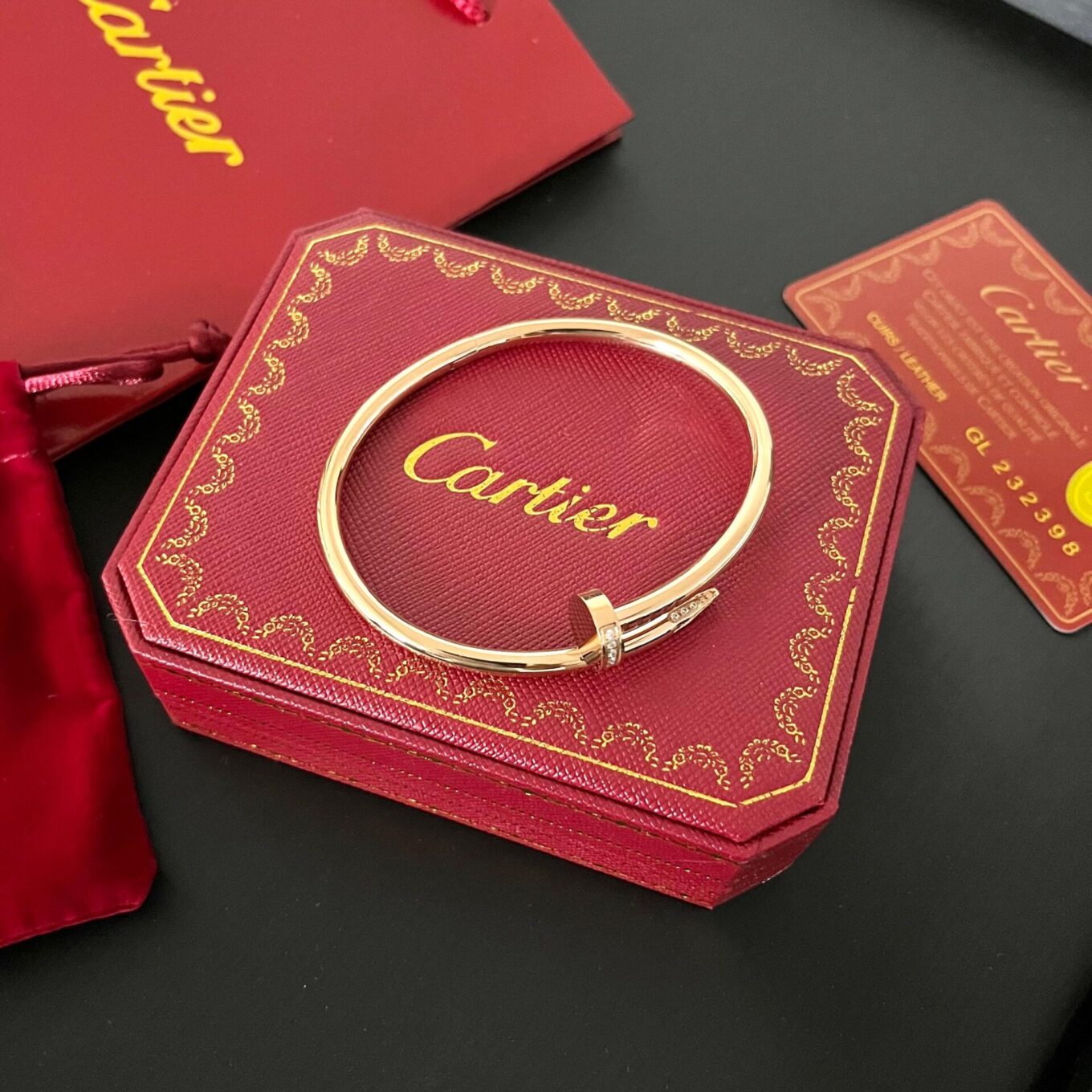 Cartier Rose Gold Color Nail Bangle Braclet