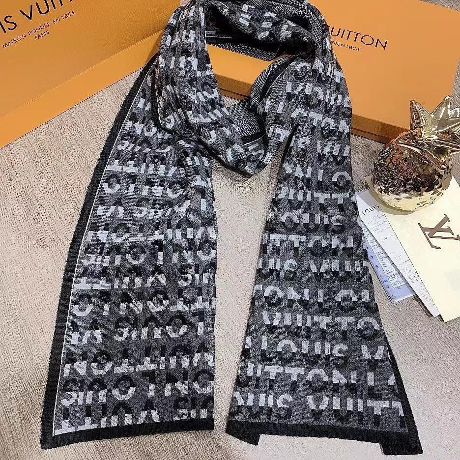 Louis Vuitton Grey Monogram Unisex Muffler