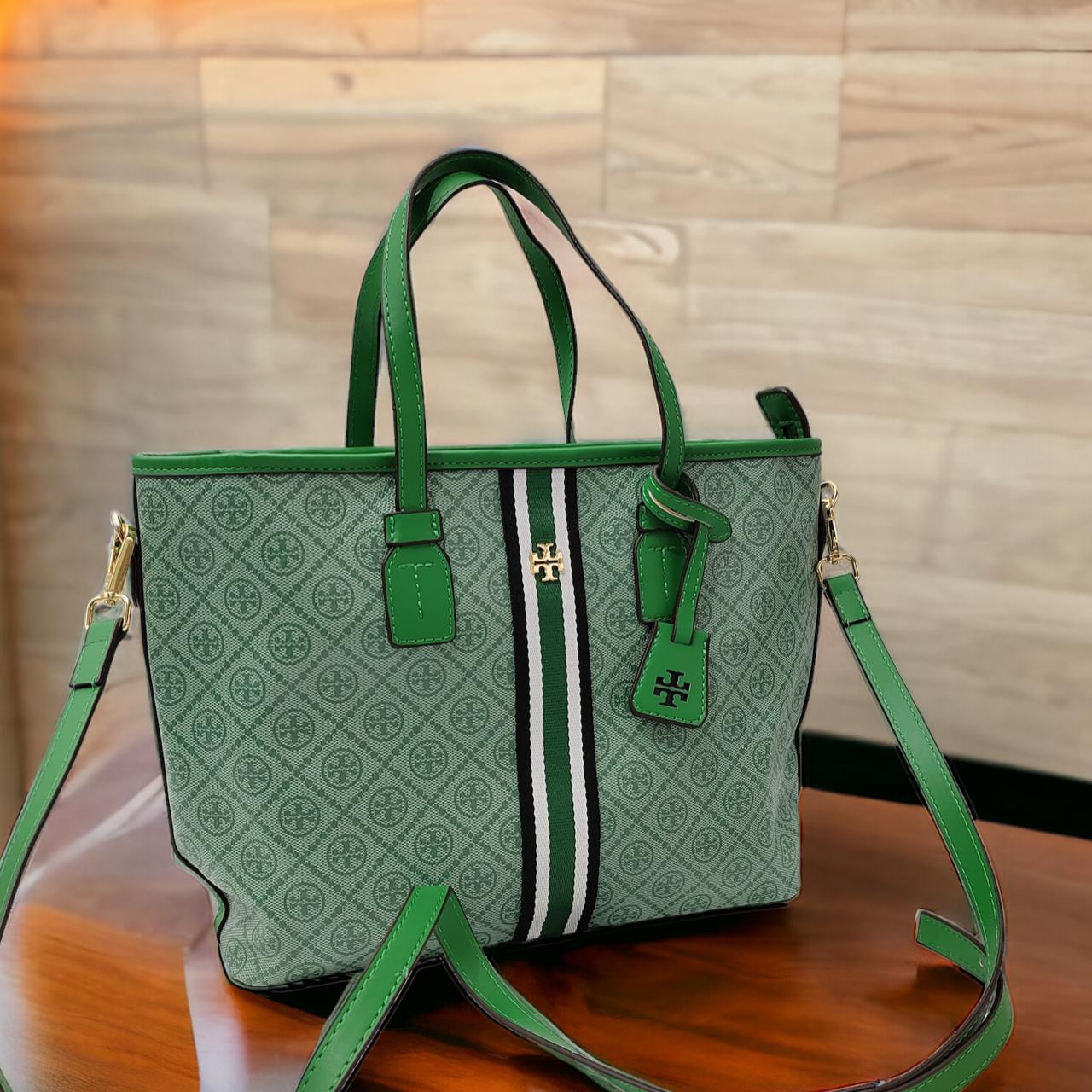WhatsApp Image 2024-01-09 at 17.54.14_c5bf0933 Tory Burch Green T Monogram Tote Bag