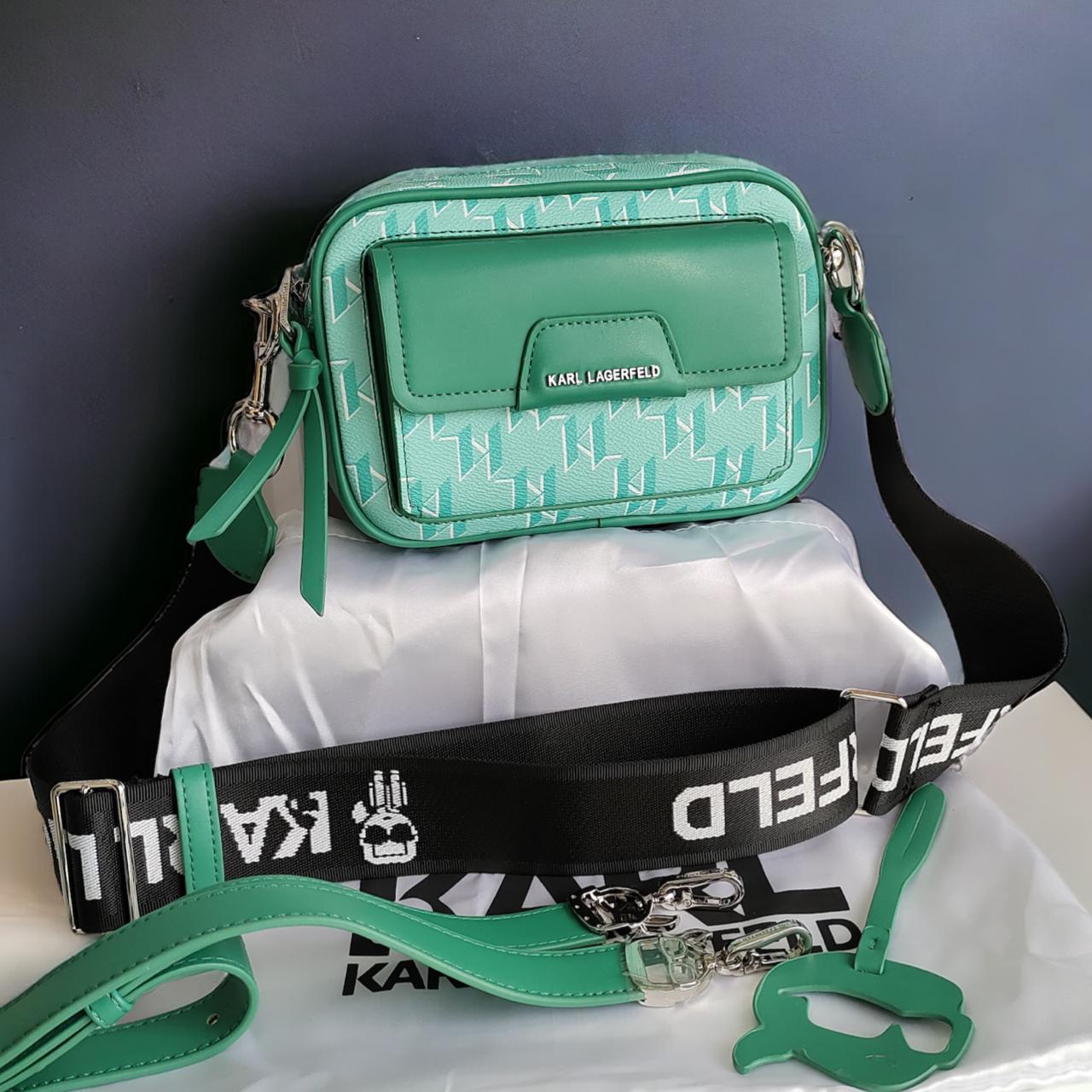 WhatsApp Image 2024-01-10 at 18.30.00_01bd1242 Karl Lagerfeld Iconic Green Sling Bag (With Box)
