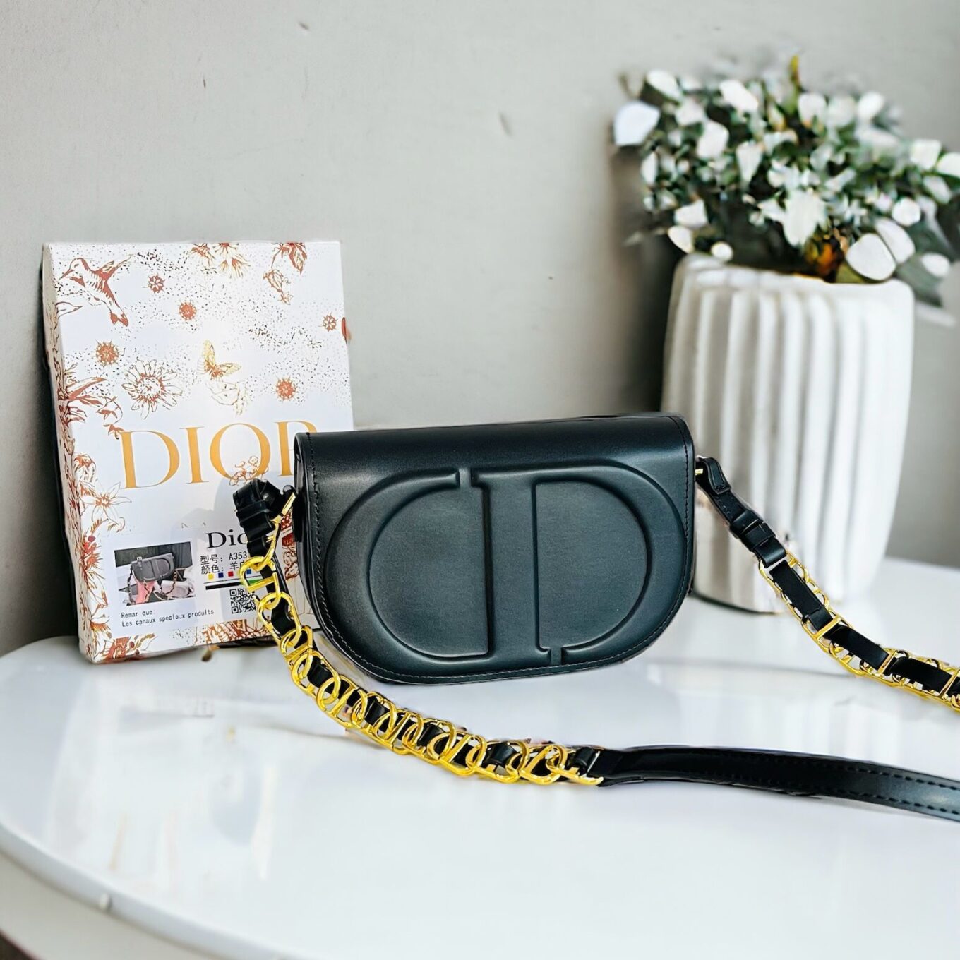 WhatsApp Image 2024-02-06 at 16.59.57_b385ffe4 Christian Dior CD Black Sling Bag (With Box)