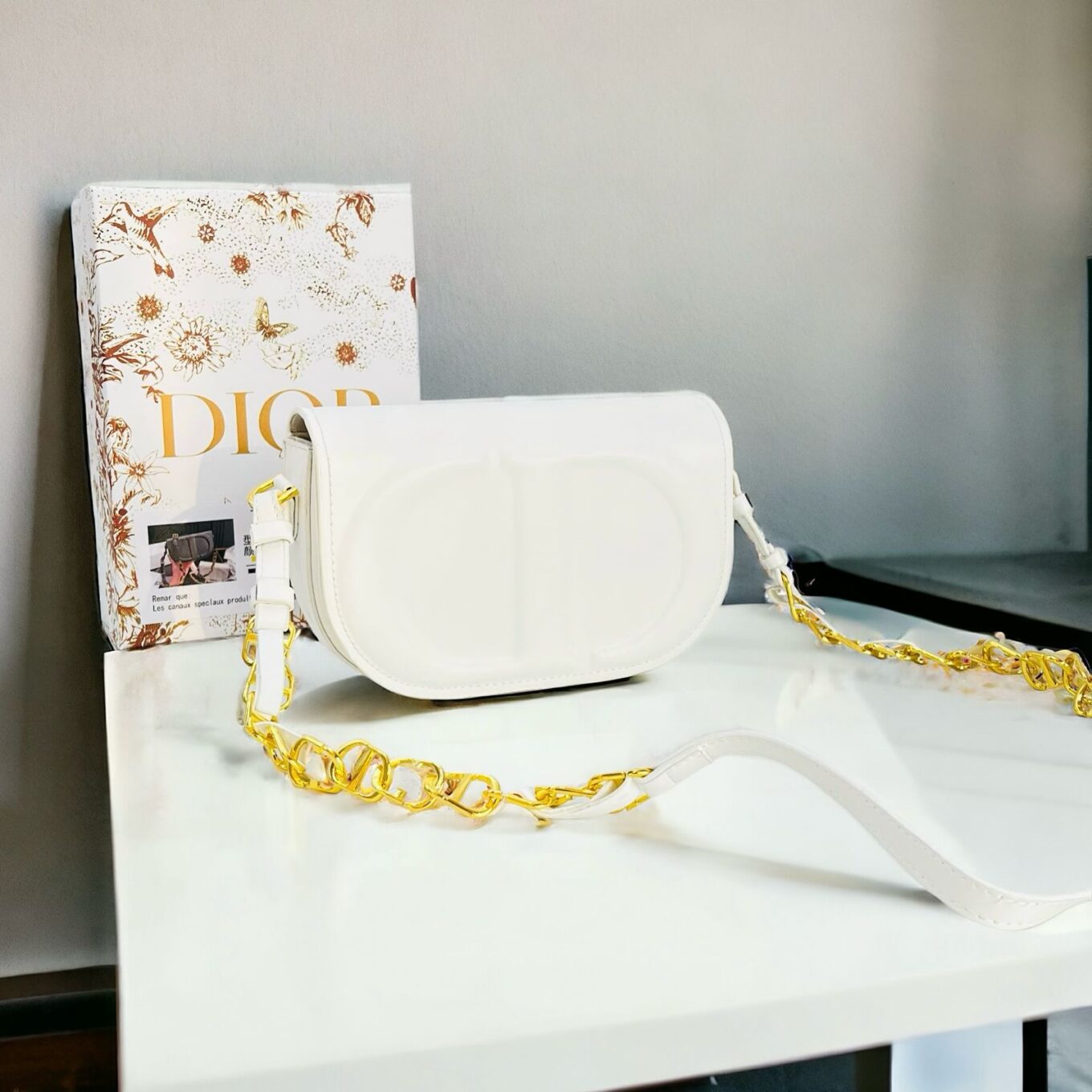 WhatsApp Image 2024-02-06 at 17.02.03_bc6a8d94 Christian Dior CD White Sling Bag (With Box)