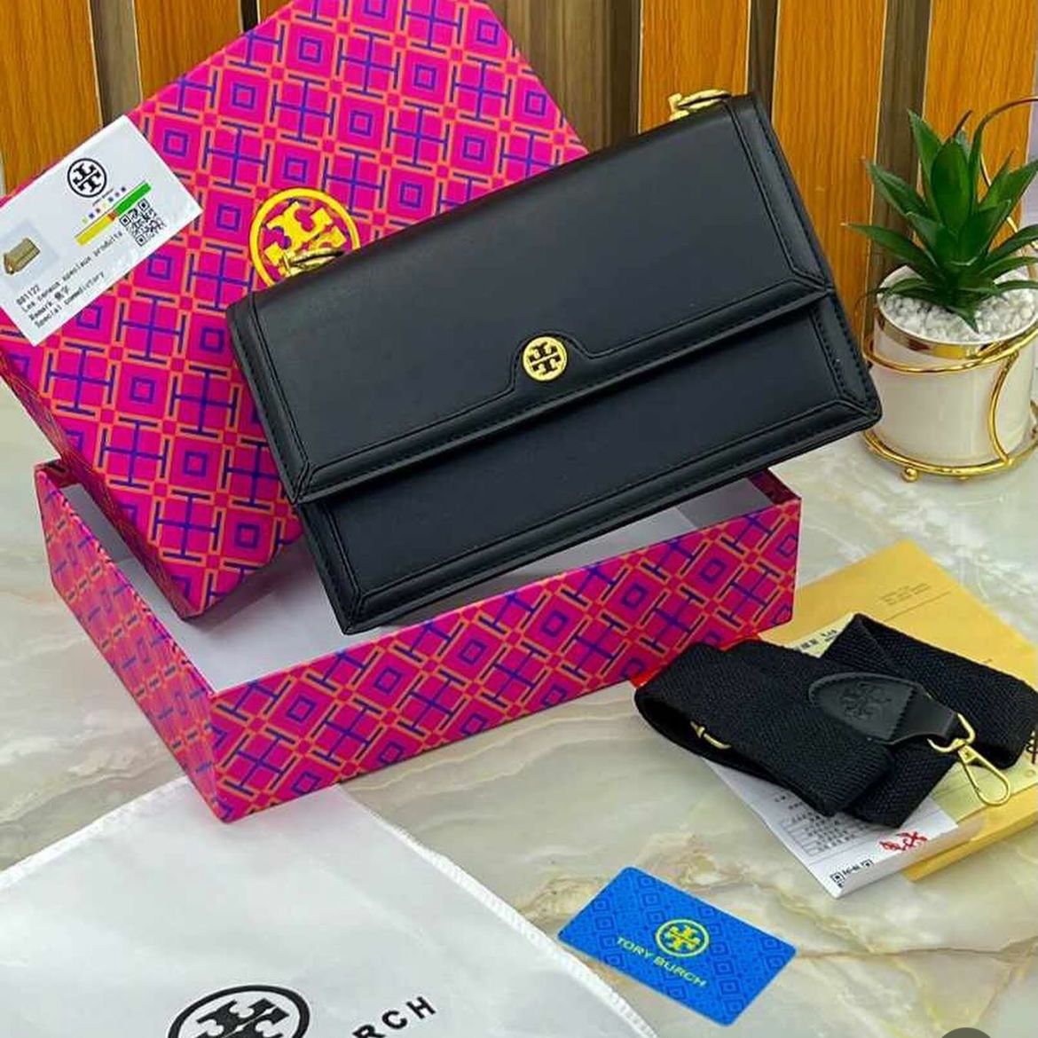 WhatsApp Image 2024-05-17 at 6.04.42 PM Tory Burch T Monogram Black Sling Bag (With Box)